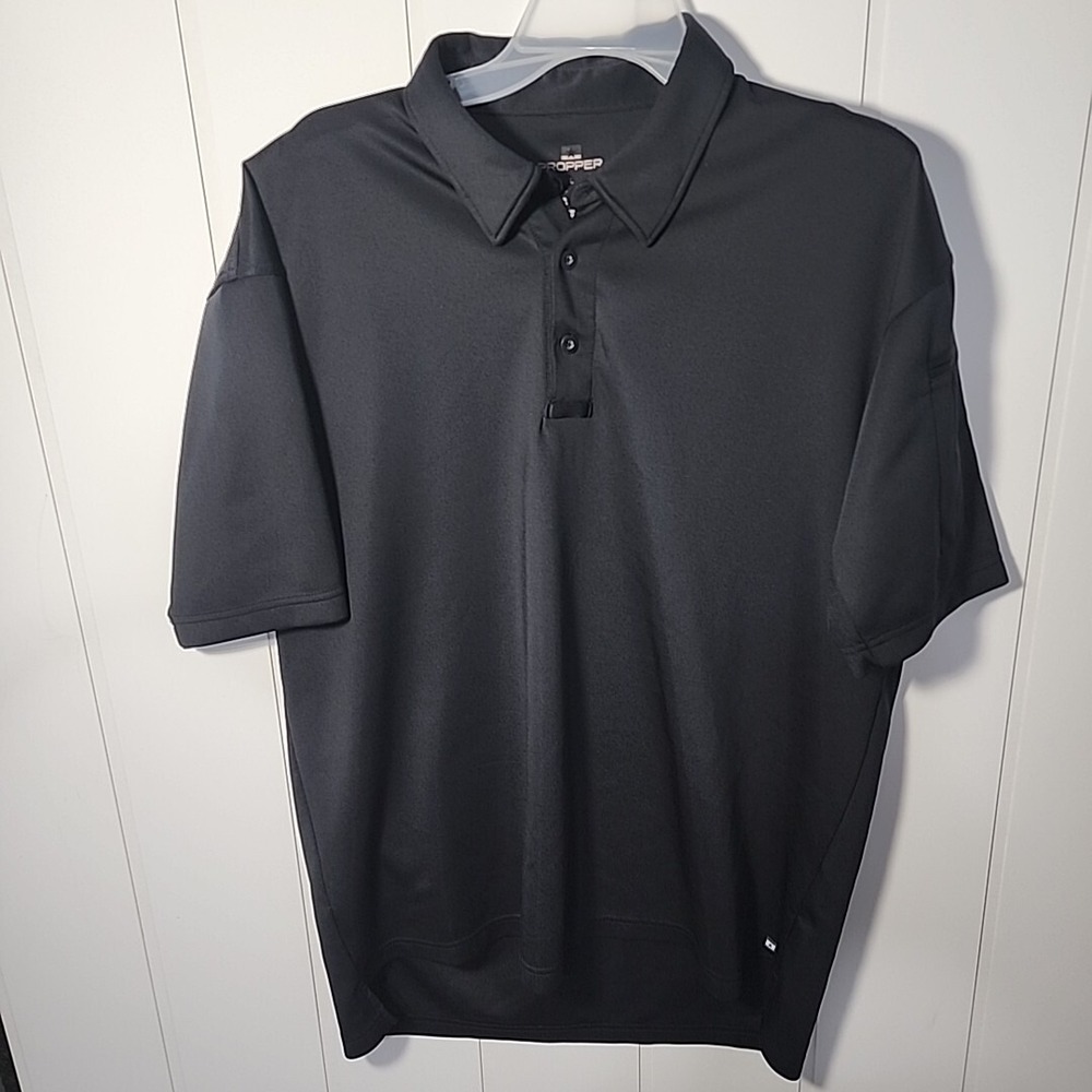 Propper Polo Shirt Men Large Black Tactical Golf Wicking‎ Short Sleeve Adult L